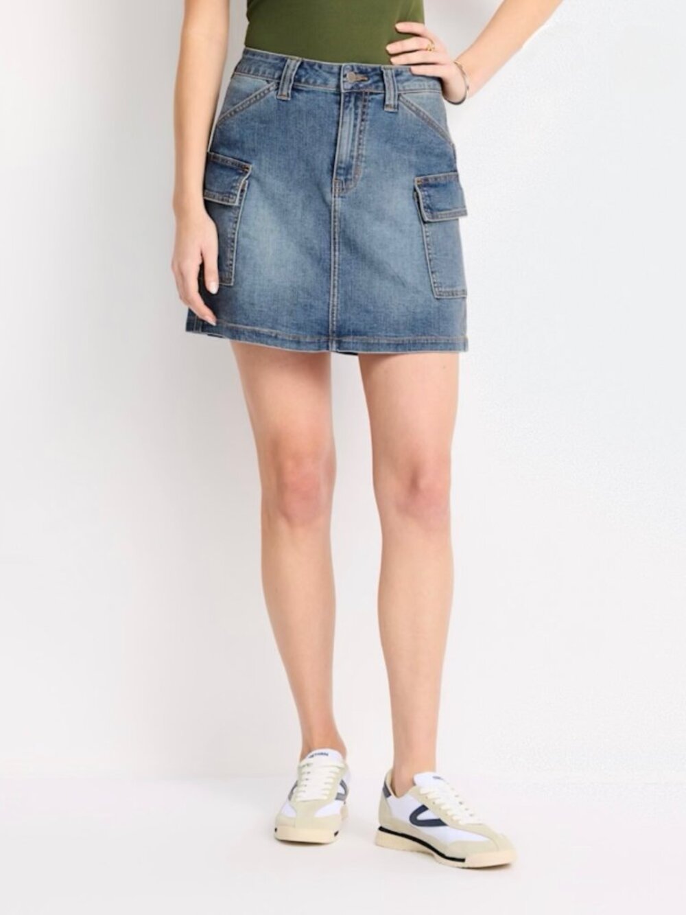 JustUSA Denim Cargo Mini Skirt Size Medium